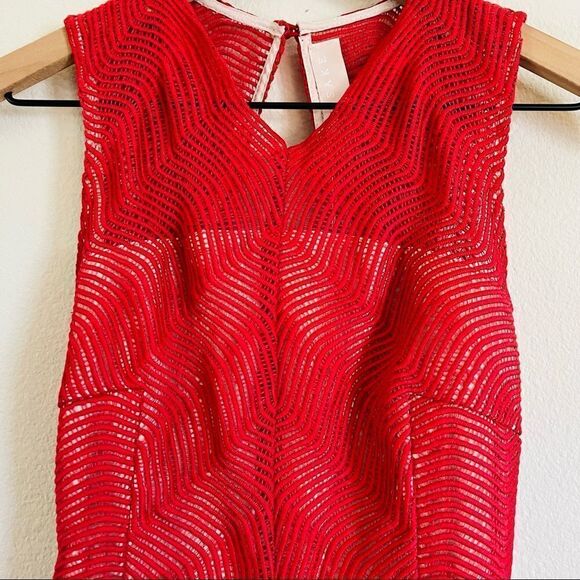 KEEPSAKE WOMEN'S Red Ochre Think Twice Lace Dress Size Small NWT - Picture 4 of 13